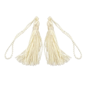 Vivaldi - Ribtex - Tassels 5cm Cream 4pcs